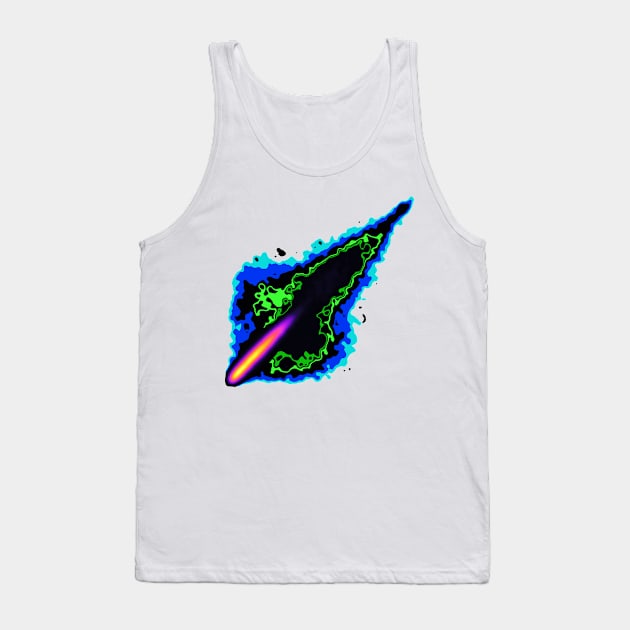 Impact Event | Radioactive Inferno Asteroid Blue Green Black Tank Top by aRtVerse